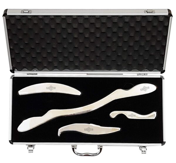 SAVVYIO Myofascial Release Tools, Complete Set Of 4 Anti-Allergy Medical Grade Stainless Steel IASTM Tools