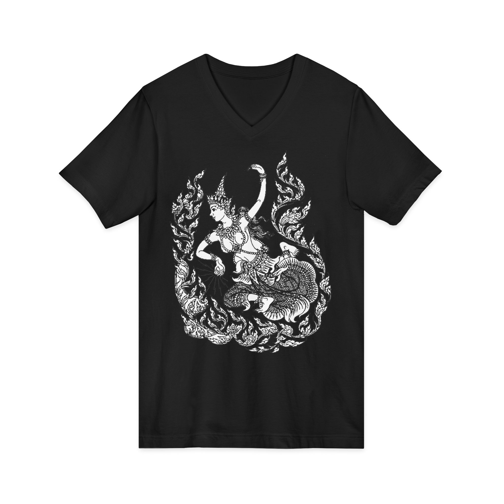 Thai Yoga Center Womens "Diamond Lady1" Unisex Jersey Short Sleeve V-Neck Tee - Image 7