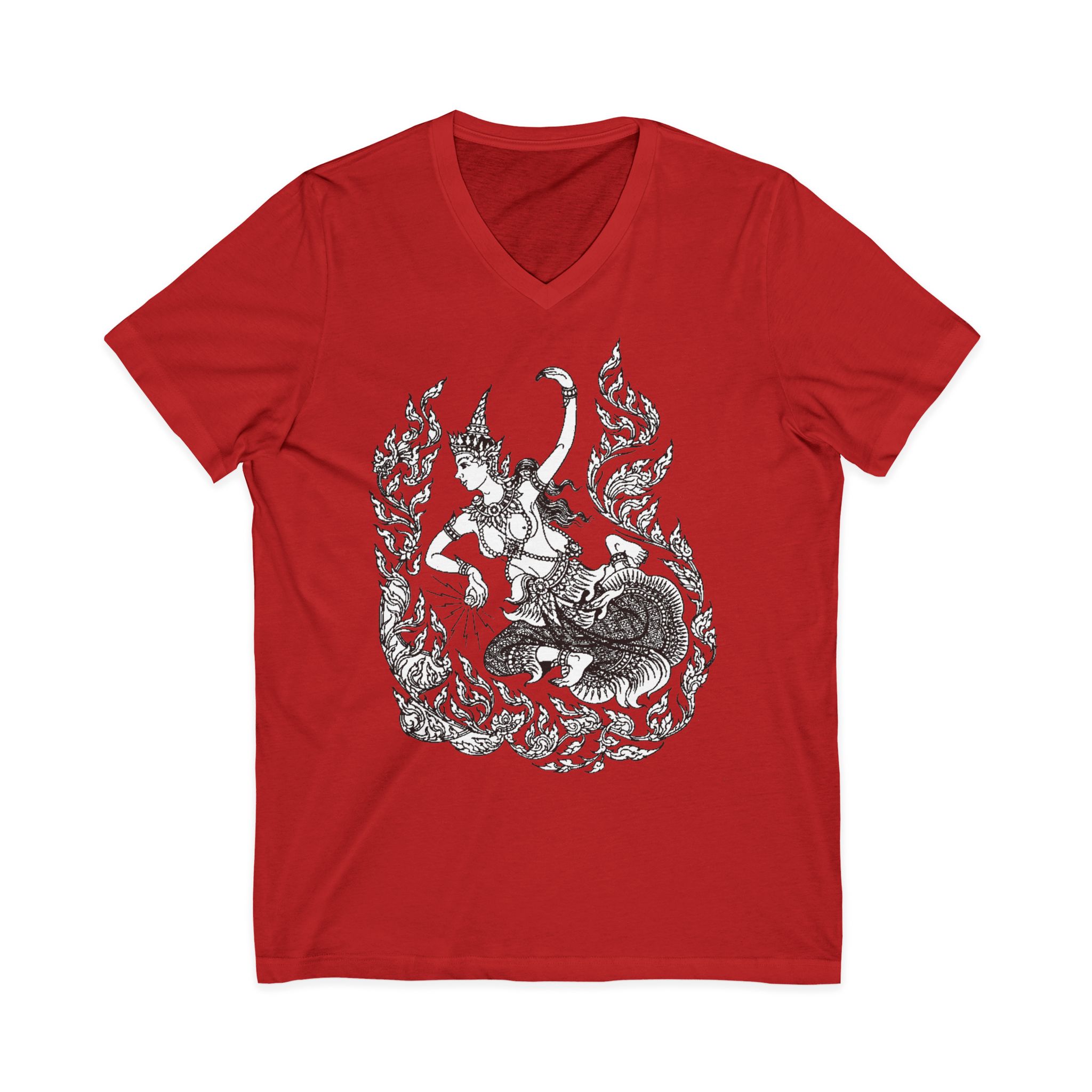 Thai Yoga Center Womens "Diamond Lady1" Unisex Jersey Short Sleeve V-Neck Tee - Image 13
