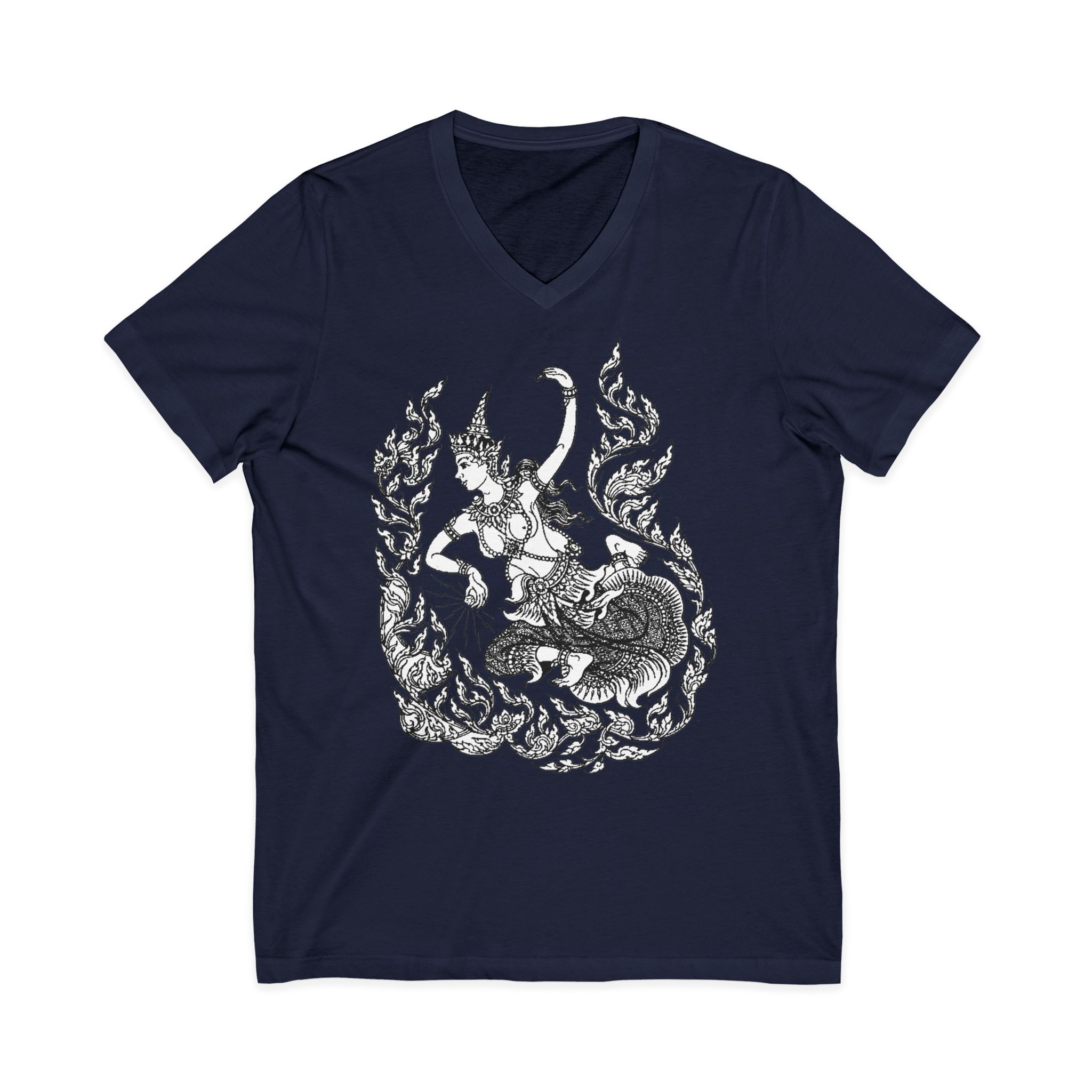 Thai Yoga Center Womens "Diamond Lady1" Unisex Jersey Short Sleeve V-Neck Tee - Image 9