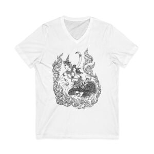 Thai Yoga Center Womens "Diamond Lady1" Unisex Jersey Short Sleeve V-Neck Tee