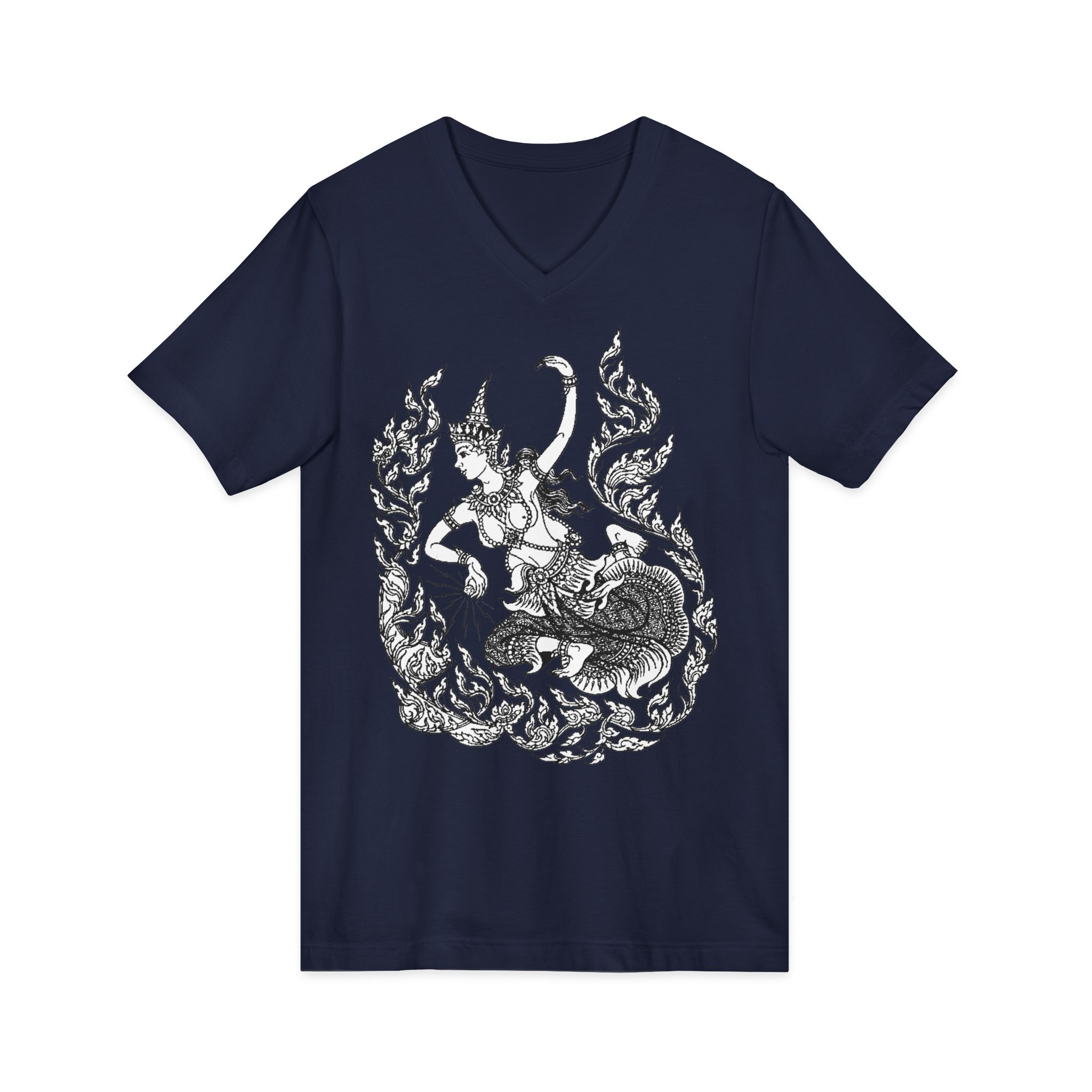 Thai Yoga Center Womens "Diamond Lady1" Unisex Jersey Short Sleeve V-Neck Tee - Image 11