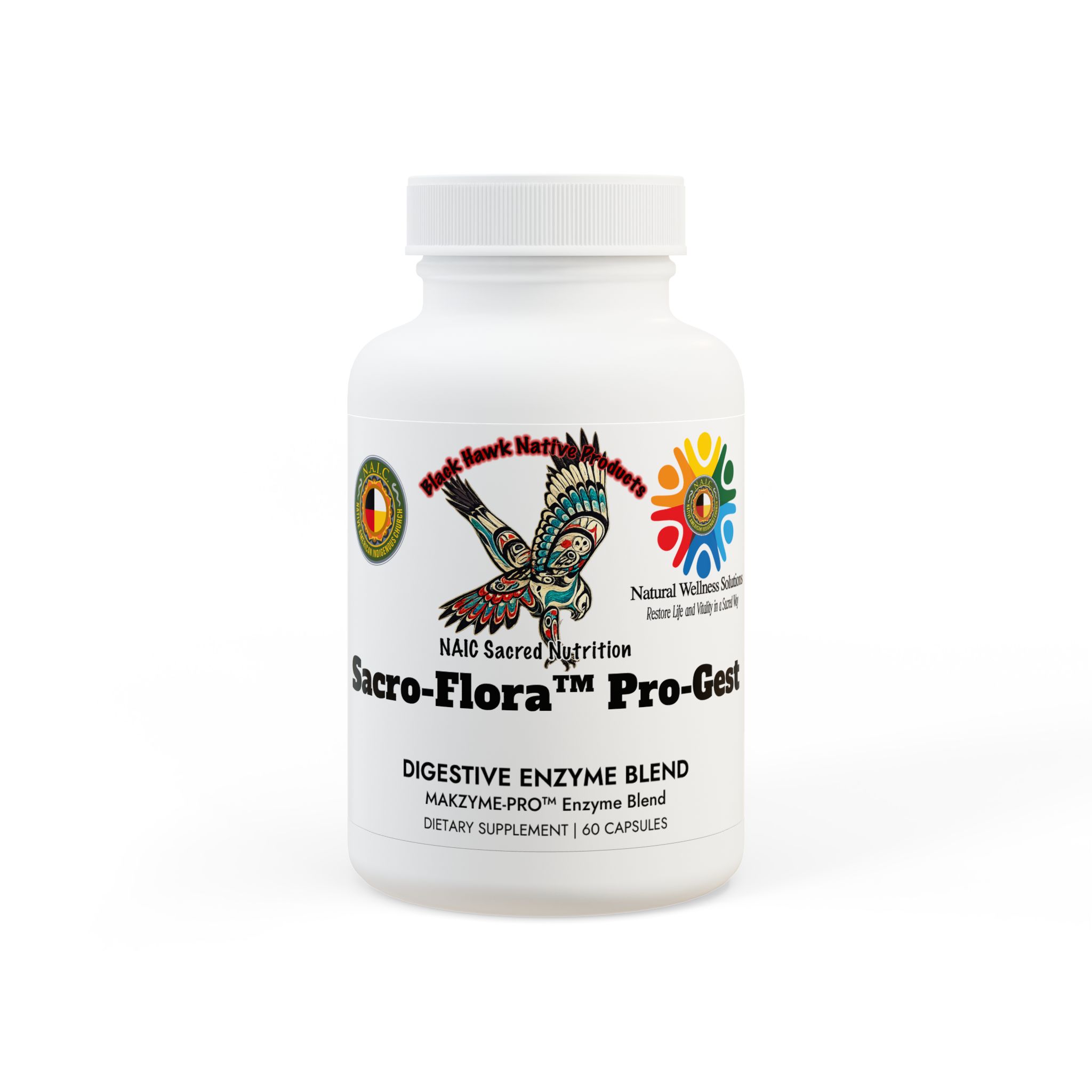 BlackHawk Sacro-Flora Digestive Enzyme Blend Supplement (60 Capsules)
